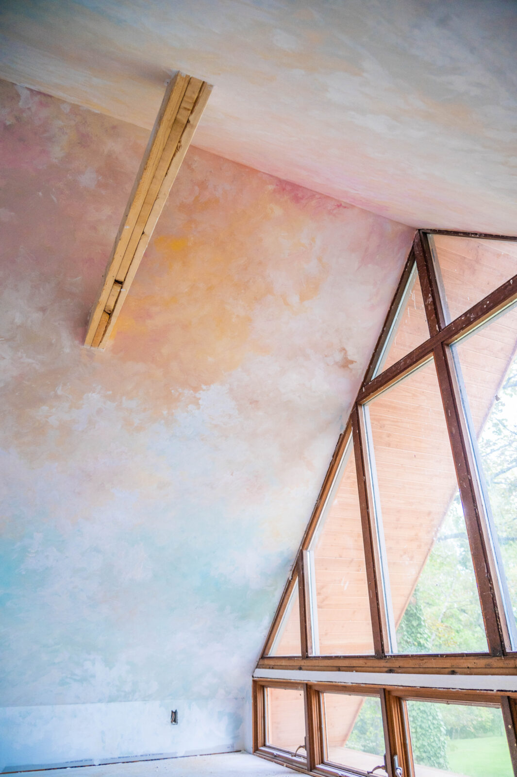 Bedroom Transformation: Blank Wall Turned Dreamy Cloud Mural