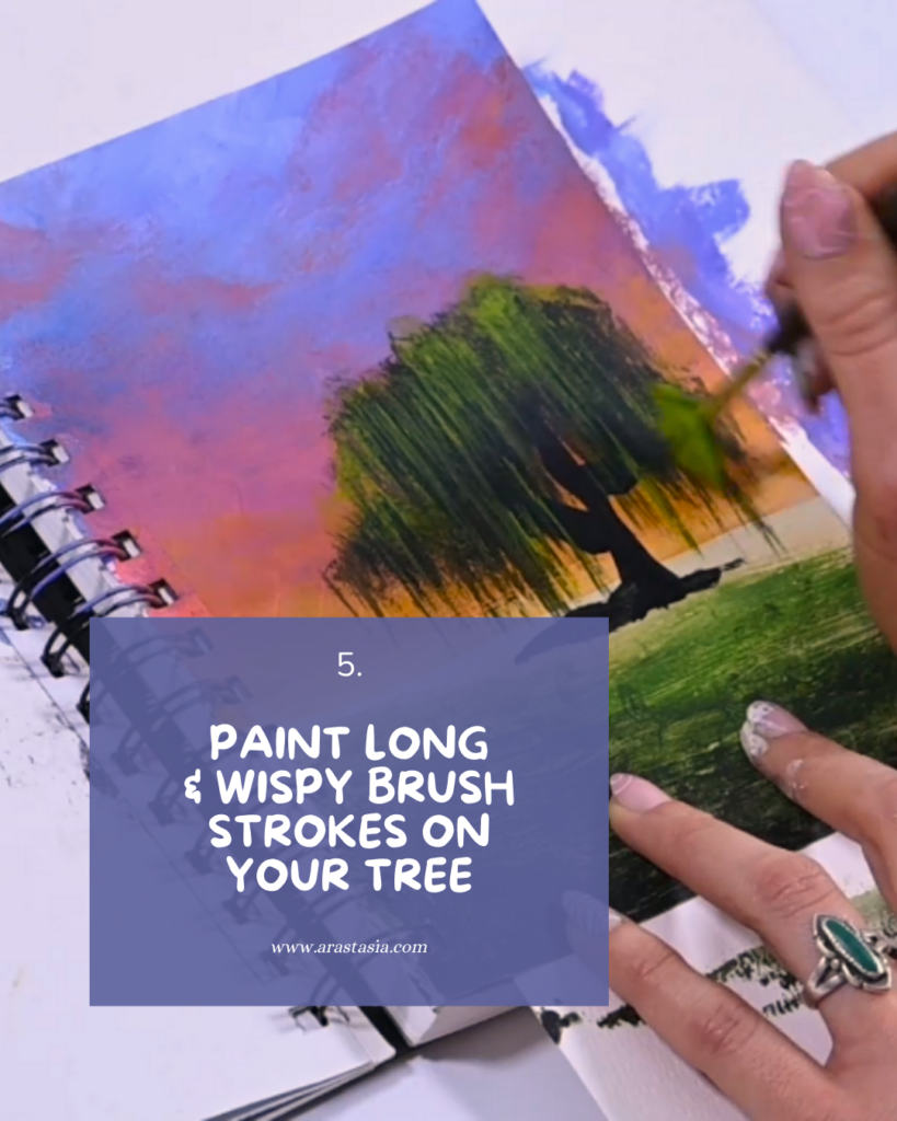 how to paint a weeping willow landscape