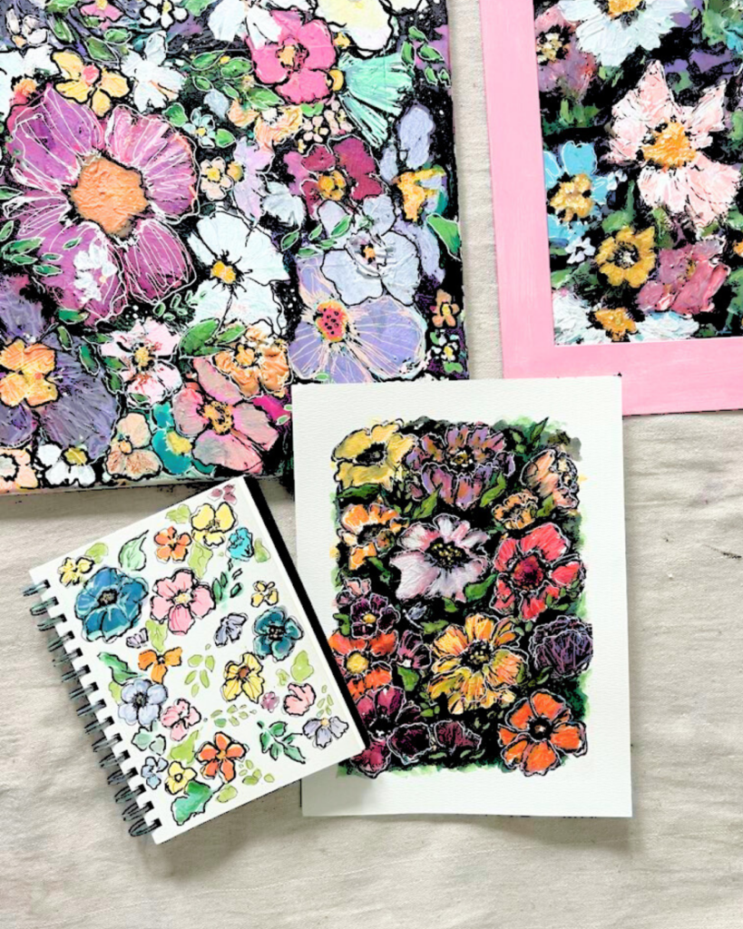 painting flowers to grieve after loss