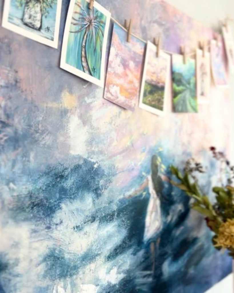 painting flowers to grieve after loss
